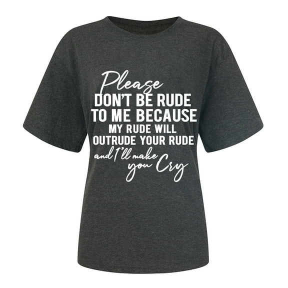 TIHLMK Shirts for Women Dark Gray Women's Fashion Tops Funny Printe Casual Loose Fit Plus Size Tee Shirts Blouse Gift for Womens Tops