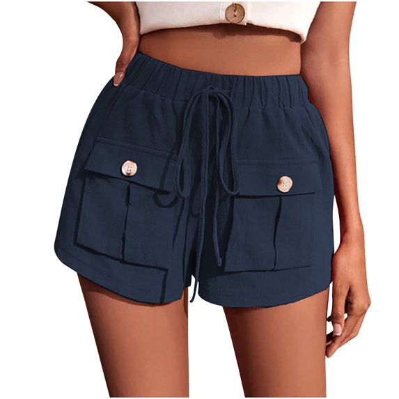 TIHLMK Short Pants for Women Fashion Women Sweat Shorts Summer Casual Loose Pocket Solid Pockets High Waist Short Gift for Women