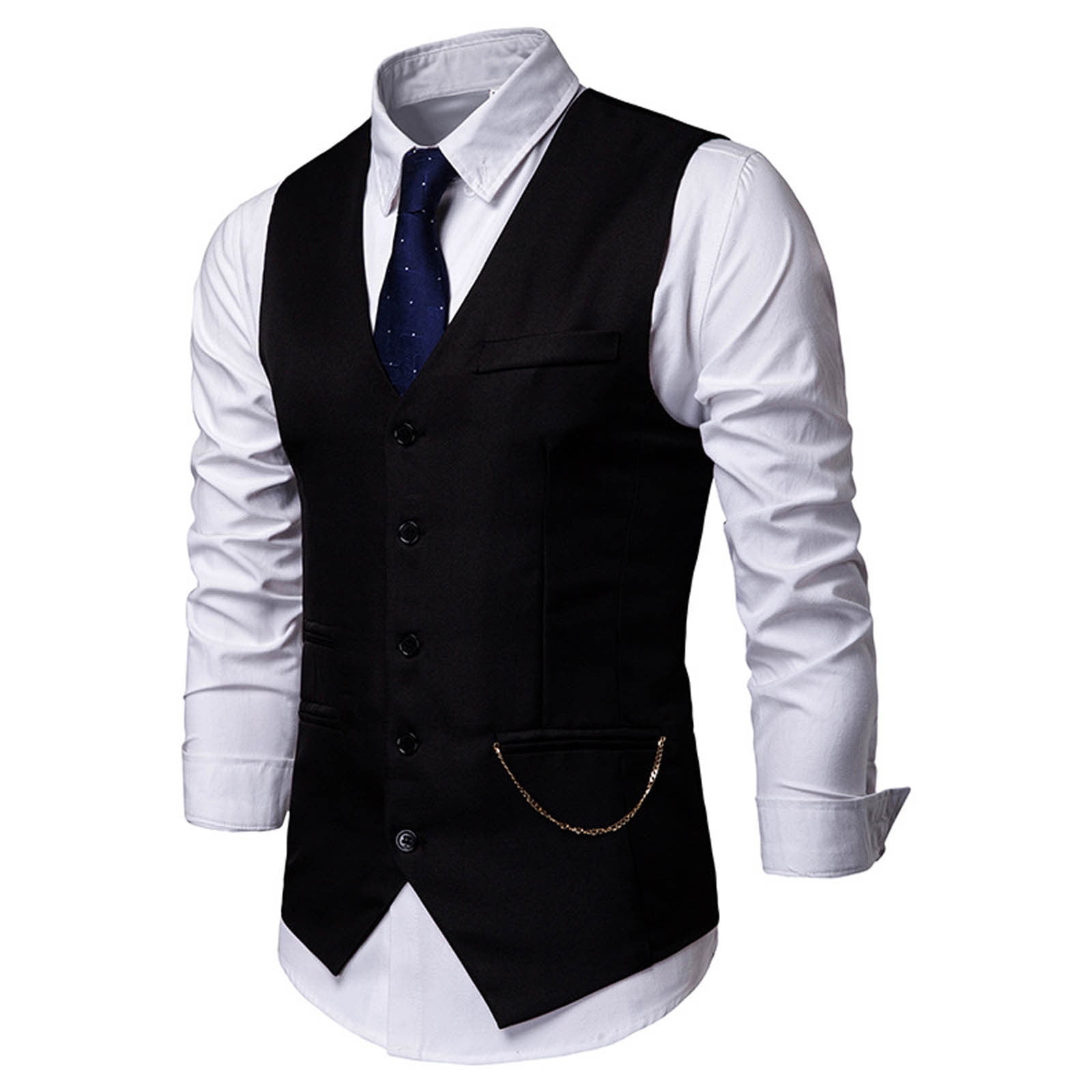 TIHLMK Suit Coat Deals Clearance Men Vest V-Neck Sleeveless Single ...