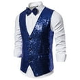 thumbnail image 1 of TIHLMK Suit Vest Men's Autumn And Winter Fashion Personality Sequins Casual Vest Jacket Blue, 1 of 3