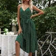 thumbnail image 1 of TIHLMK Summer Dress for Women Women Fashion Dot Print Long Sleeve V-Neck Casual Sundress Dress, 1 of 1