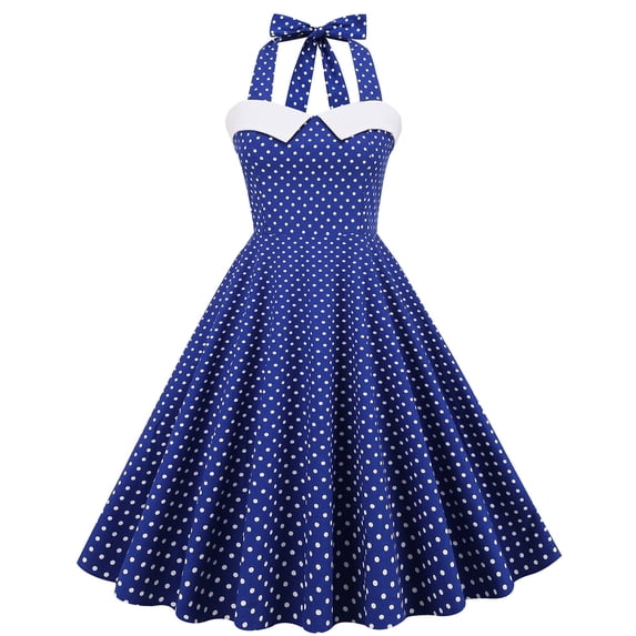 TIHLMK Summer Maxi Dresses for Women Fashion Women Summer Retro Casual Pullover Dots Sleeveless Long Dress Gift for Women