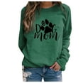 thumbnail image 1 of TIHLMK Sweatshirt Hoodies Women Casual Long Sleeve Dog Paw Printing O-Neck Tops Shirt Blouse Pullover Green, 1 of 3
