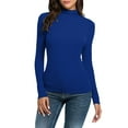 thumbnail image 1 of TIHLMK Sweatshirt for Women Fashion Womens Solid Color Turtleneck Long Sleeve Knitting Tshirt Slim Blouse Tops Gifts for Women, 1 of 5