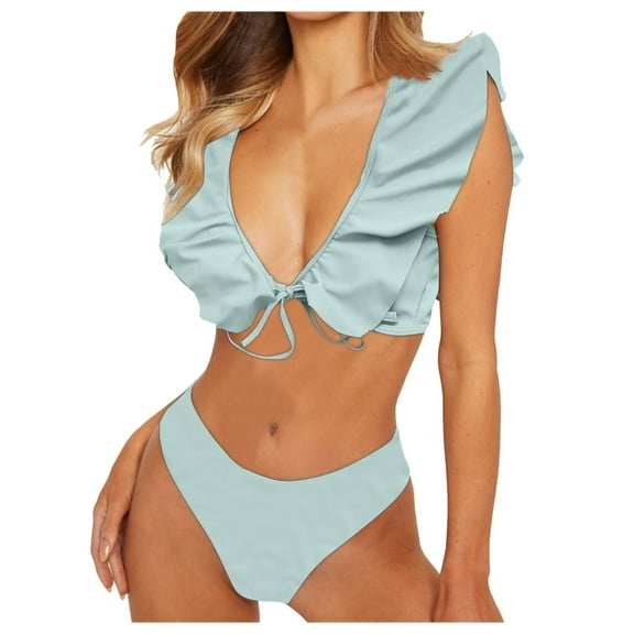 TIHLMK Women's Bandeau Push-Up Bikini Set & High-Waist Swimsuit Soft Polyester, Easy Care for Beach, Pool & Summer Vacations (S-XL)​
