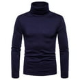 thumbnail image 1 of TIHLMK T-Shirts Blouse Men Solid Turtleneck Casual Slim Fit Pullover Warm T-shirt Bottoming Shirt Navy, 1 of 4