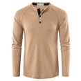 thumbnail image 1 of TIHLMK T-Shirts Blouse Men's Stand Collar Long Sleeve T-Shirt Solid Bottoming Shirt Wagoff Top Beige, 1 of 6