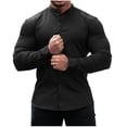 thumbnail image 1 of TIHLMK T-Shirts Blouse Women's Fashion Solid Loose T-shirt Long Sleeves Blouse Round Neck Casual Tops Buttons Cardigan Black, 1 of 5
