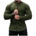 thumbnail image 1 of TIHLMK T-Shirts Blouse Women's Fashion Solid Loose T-shirt Long Sleeves Blouse Round Neck Casual Tops Buttons Cardigan Green, 1 of 5