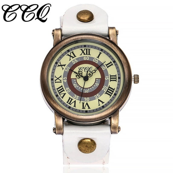 TIHLMK Watch for Women Casual Quartz Leather Band V Strap Watch Analog Wrist Watch
