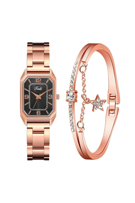 Watch for Women Fashion Women Crystal Golden Stainless Steel Analog Quartz Wrist Watch