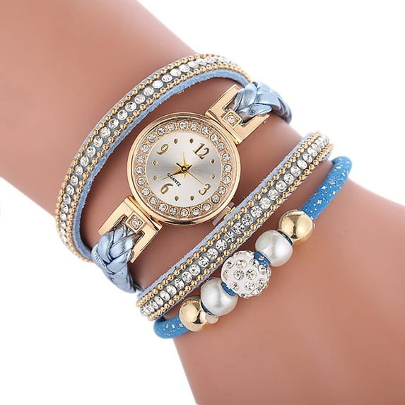 TIHLMK Watch for Women Watches Fashion Vintage Weave Wrap Quartz Wrist Watch Bracelet for Ladies