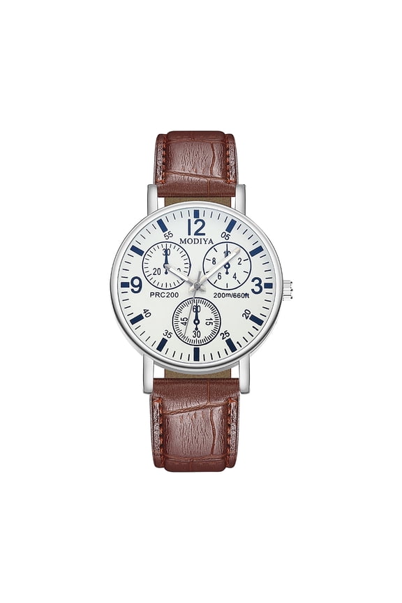 Watches for Men Fashion Design Leather Band Analog Alloy Quartz Wrist Watches