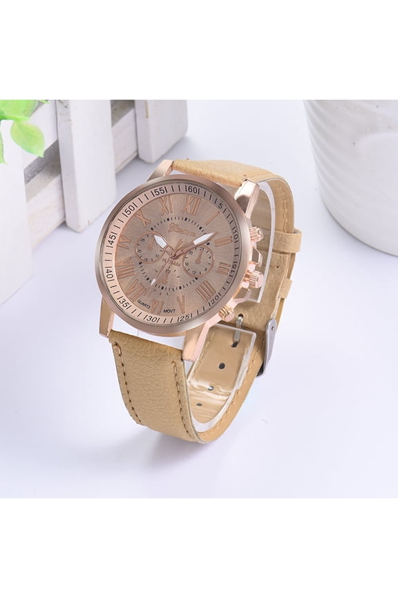 Watches for Women Roman Numerals Faux Leather Analog Quartz Watch