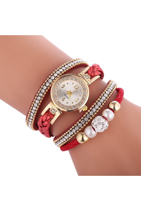 Watches for Women Watches Fashion Vintage Weave Wrap Quartz Wrist Watch Bracelet for Ladies