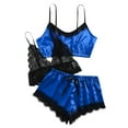 thumbnail image 1 of TIHLMK Women's Pajama Sets Women V-Neck Eyelash Lace Stain Camisole Pajamas Bowknot Shorts Set Gift for Women, 1 of 6