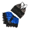 thumbnail image 1 of TIHLMK Women's Pajama Sets Women V-Neck Eyelash Lace Stain Camisole Pajamas Bowknot Shorts Set Gift for Women, 1 of 6