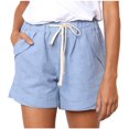 thumbnail image 1 of TIHLMK Women's Pant Short Womens Plus Size Drawstring Casual Elastic Waist Pocket Loose Solid Shorts Pants Gift for Women, 1 of 8