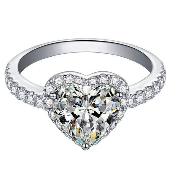 TIHLMK Rings for Women Elegant Heart Ring for Lady Finger Ring Perfect for Party Day Wedding Jewelry Great Gift