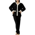 thumbnail image 1 of Lopecy-Sta Women's Sleepwear Pajamas Set Plush Fleece Pajama Set Soft Loose Solid Color Pajamas for Women Cozy Lounge Sleepwear Warm Pajama Set, 1 of 4