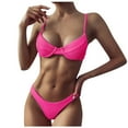 thumbnail image 1 of TIHLMK Womens Bikini Swimsuits Women's High Breast Contrast Solid Split Bikini Set Two Piece Swimsuit Sets Gift for Women, 1 of 8