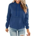 thumbnail image 1 of TIHLMK Womens Hoodies Pullover Women Casual Solid Long Sleeve Loose Hooded Sweatshirt Blouse Gifts for Women, 1 of 5