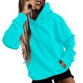 thumbnail image 1 of TIHLMK Womens Hoodies Sales Clearance Fashion Woman Long Sleeve Round Neck Solid Blouse Autumn Causal Pullover Tops Hooded Sweatshirts Gifts for Women, 1 of 4
