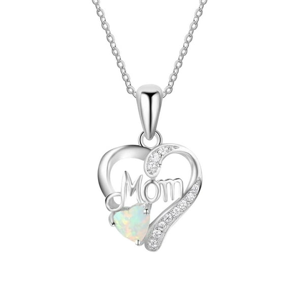 TIHLMK Womens Necklaces Love Letter Love Heart Pendant Necklace Gemstone Necklace