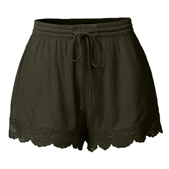 TIHLMK Womens Pants Short Fashion Women Lace Plus Size Rope Tie Shorts Yoga Sport Pants Leggings Trousers Gift for Women