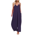 thumbnail image 1 of TIHLMK Womens Rompers Womens Fashion Summer Solid Casual Camis Sleeveless Suspender Jumpsuit Gifts for Women, 1 of 8