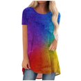 thumbnail image 1 of TIHLMK Womens Shirts Multicolor Fashion Women Summer Loose Print Round-Neck T-Shirt Short Sleeve Casual Blouse Gift for Womens Tops, 1 of 5