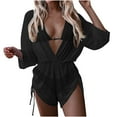 thumbnail image 1 of TIHLMK Womens Swimsuits New Lace Up High Waist Sexy Three Piece Bikini Swimsuit Swimsuit Women Bodysuit Jumpsuit Gift for Women, 1 of 6
