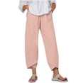 thumbnail image 1 of TIHLMK Womens Trousers Women Casual Solid Pants Comfortable Elastic High Waist Casual Beach Pants Gifts for Women, 1 of 7
