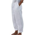 thumbnail image 1 of TIHLMK Womens Trousers Women's Summer Casual Loose Cotton And Linen Pocket Solid Color Trousers Pants Gifts for Women, 1 of 5