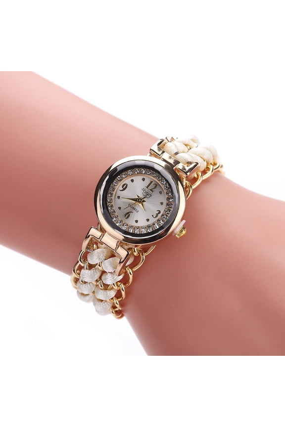 Womens Watch Women Knitting Rope Chain Winding Analog Quartz Movement Wrist Watch