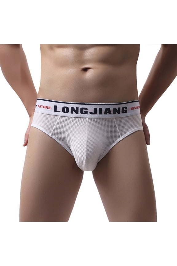 i Men's Solid Color Underwear Soft Breathable Knickers Short Briefs