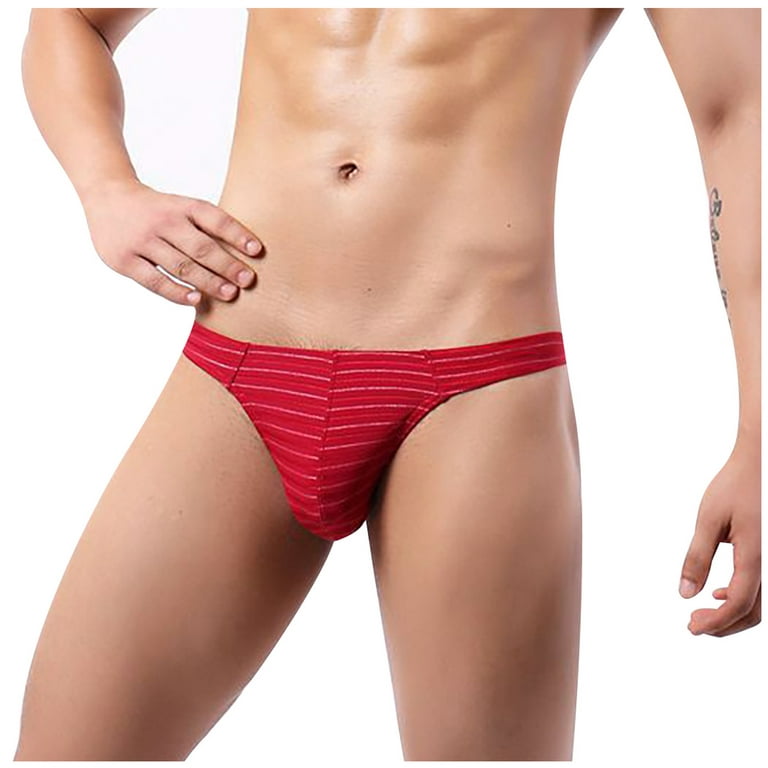 TIHLMKi Men's Underwear Deals Clearance Under $5 Low Waist Fashion Color  Stripes Comfortable Thong