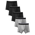 thumbnail image 1 of TIICHOO Boys Incontinence Underwear with Front Absorbent Cotton Leak Proof Underwear for Kids 5 Pack (X-Large, 2 Gray/3 Black), 1 of 8
