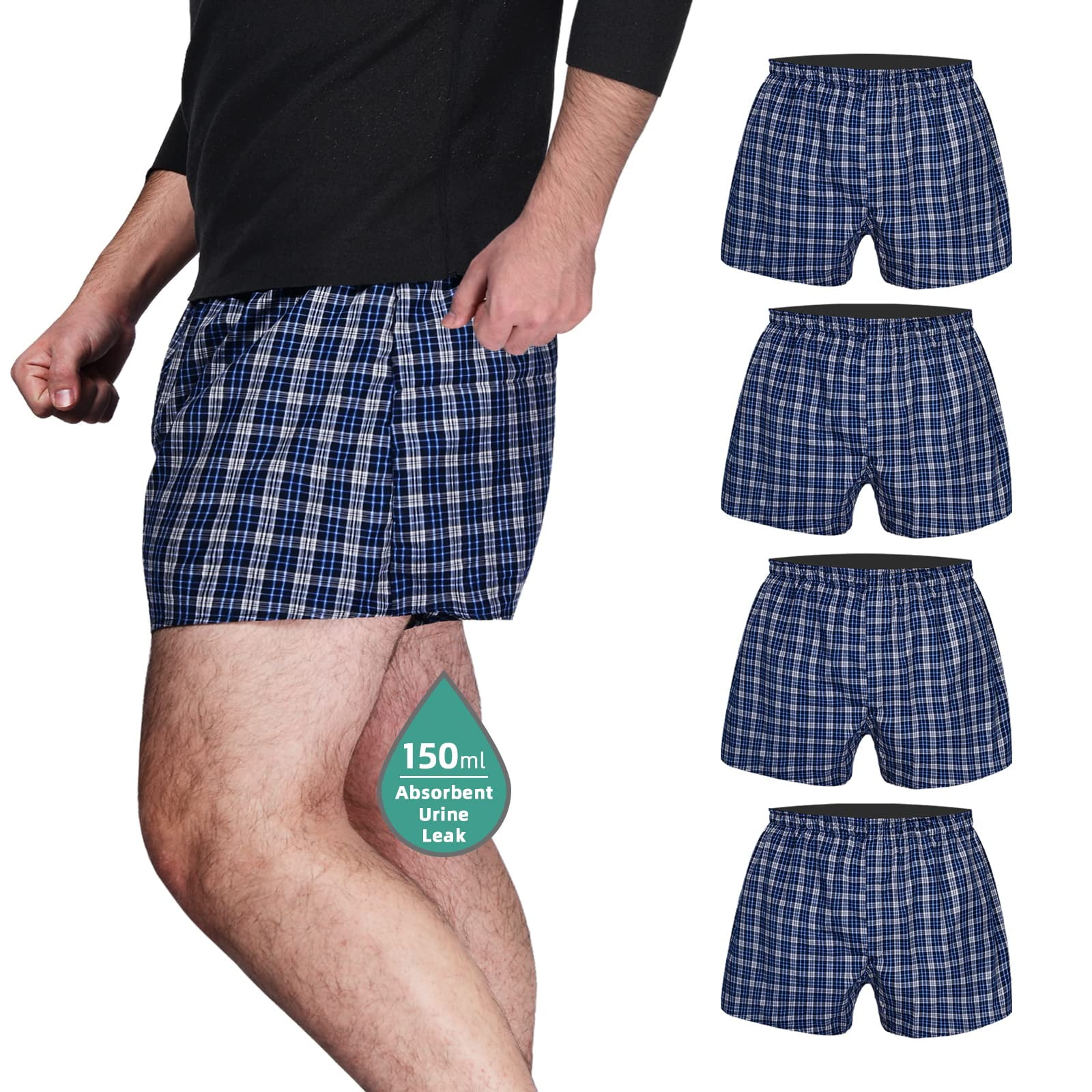 TIICHOO Men's Incontinence Underwear Regular Absorbency Washable