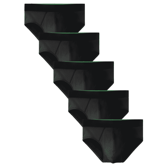 TIICHOO Mens Incontinence Underwear Reusable 50ml Absorbency Leak Proof Underwear for Men Briefs 5 Pack (X-Large, 5 Black)