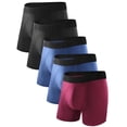 thumbnail image 1 of TIICHOO Mens Incontinence Underwear Washable Soft Cotton Men's Urinary Leakproof Underwear 5 Pack(Large, 2 Black/2 Navy Blue/Burgundy), 1 of 7