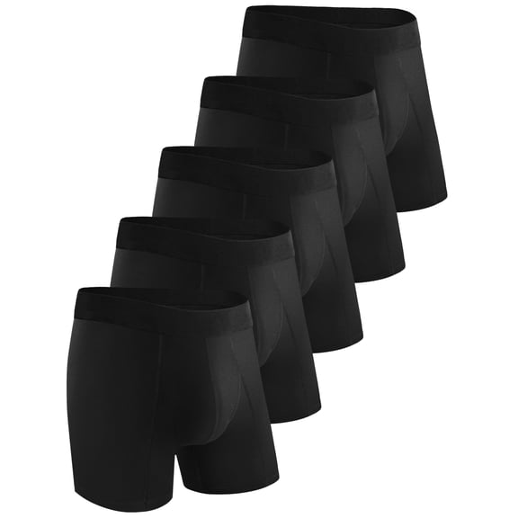 TIICHOO Washable Incontinence Underwear for Men Breathable Absorbent Urinary Leak Proof Boxer Briefs Pack of 5 (XX-Large, 5 Black)