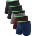 thumbnail image 1 of TIICHOO Washable Incontinence Underwear for Men Cotton 100ml Absorbency Leakproof Boxers Briefs 5 Pack(L, 2 Black/Burgundy/Navy/Gray), 1 of 7