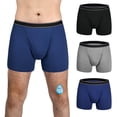 thumbnail image 1 of TIICHOO Washable Incontinence Underwear for Men Cotton Leakproof Underwear Boxer Briefs 3 Pack(Small,Black/Gray/Navy), 1 of 7