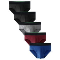 TIICHOO Washable Incontinence Underwear for Men Cotton Leakproof Underwear Briefs 5 Pack (Large, 2 Black/Gray/Navy Blue/Burgundy)