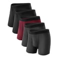 thumbnail image 1 of TIICHOO Washable Incontinence Underwear for Men Soft Leakproof Underwear for Men Boxer Briefs 5 Pack (Small, 2 Black/2 Grey/Burgundy), 1 of 7