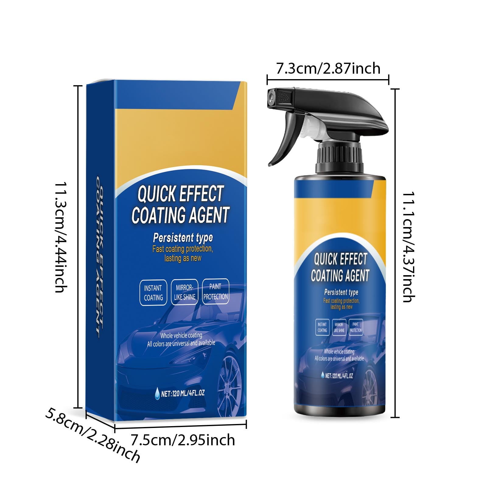 TIIFSWHS 2PC Sopami Car Coating Spray, Quick Effect Spray Coating Agent, Multi-Functional Coating Renewal Agent Spray, Car Coating Spray Waterless Wash
