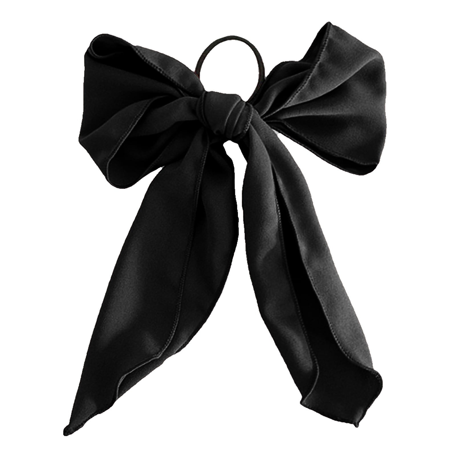 TIIFSWHS Bow Knot Hair Rope Simple And Cute Fabric Streamer Ponytail