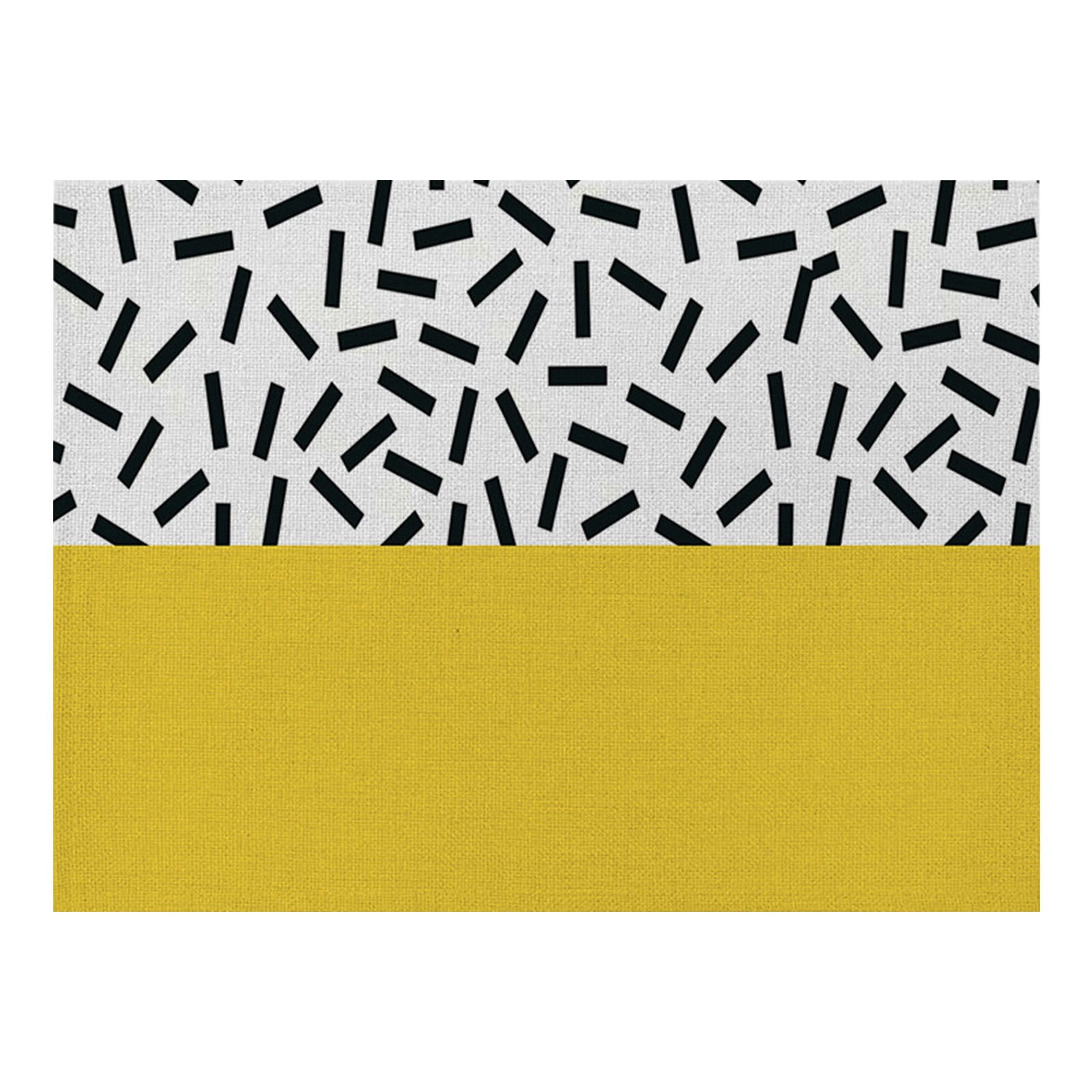 TIIFSWHS Cotton Linen Placemat Home Simple Lines Restaurant Mat Square