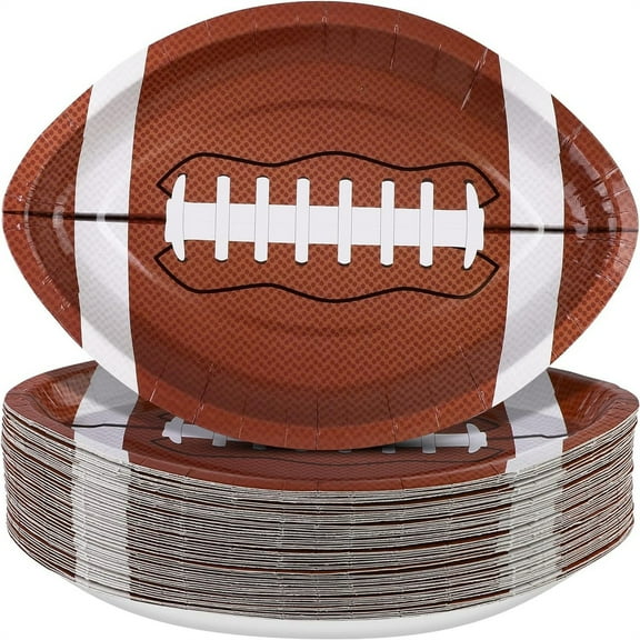 TIIFSWHS Football Shaped Disposable Paper Plates Football Party Plates Football Party Supplies for Football Theme Party Supplies Sports Game Birthday Decoration 9.4 X 5.9 Inch